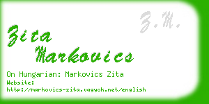 zita markovics business card